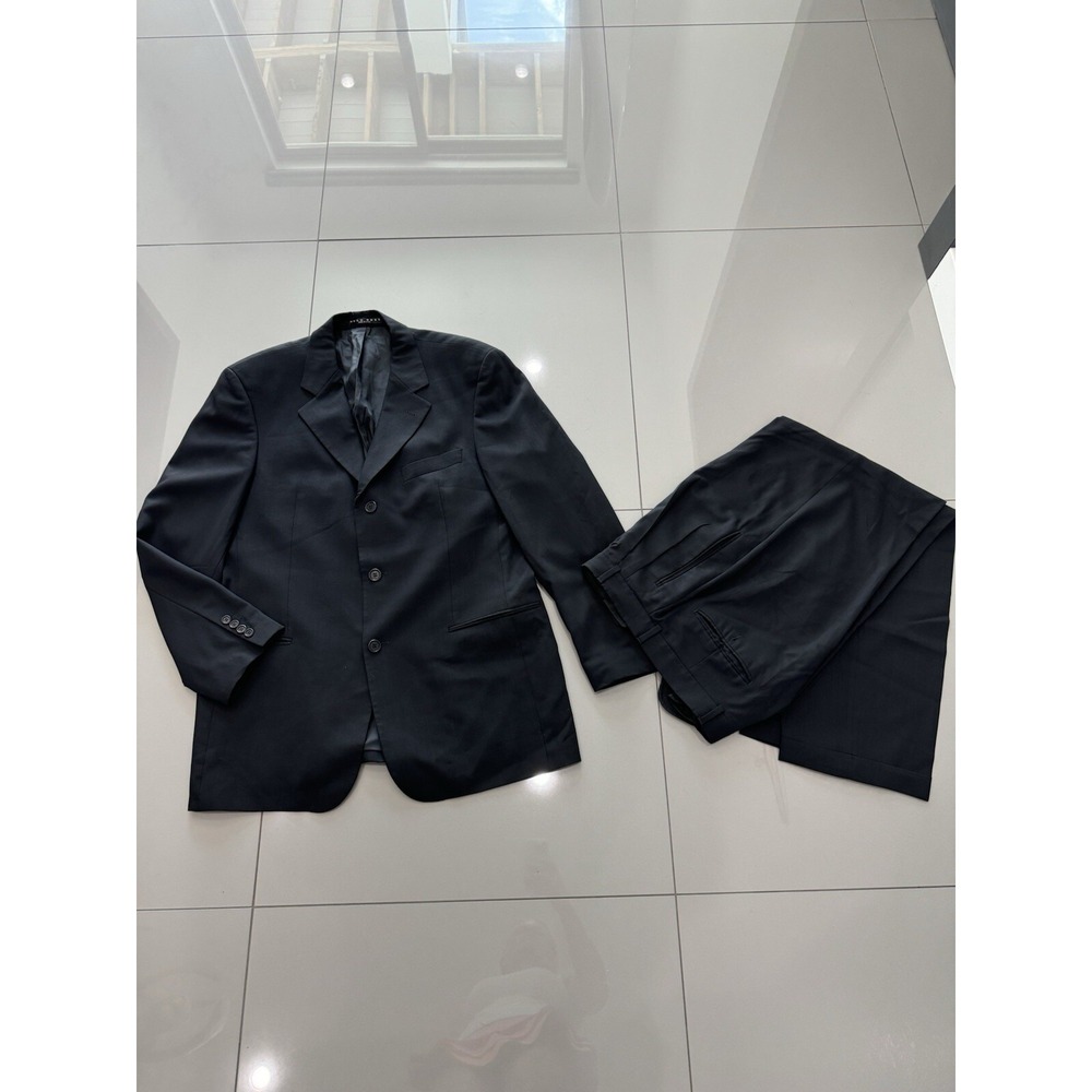 HUGO BOSS BLACK WOOL SUIT EINSTEIN OMEGA 40R JACKET And PANTS